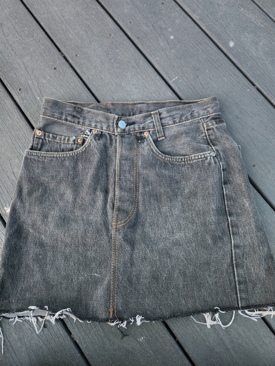 Levi's Dresses & Skirts - Levi's Black Denim Frayed Hem Mini Skirt